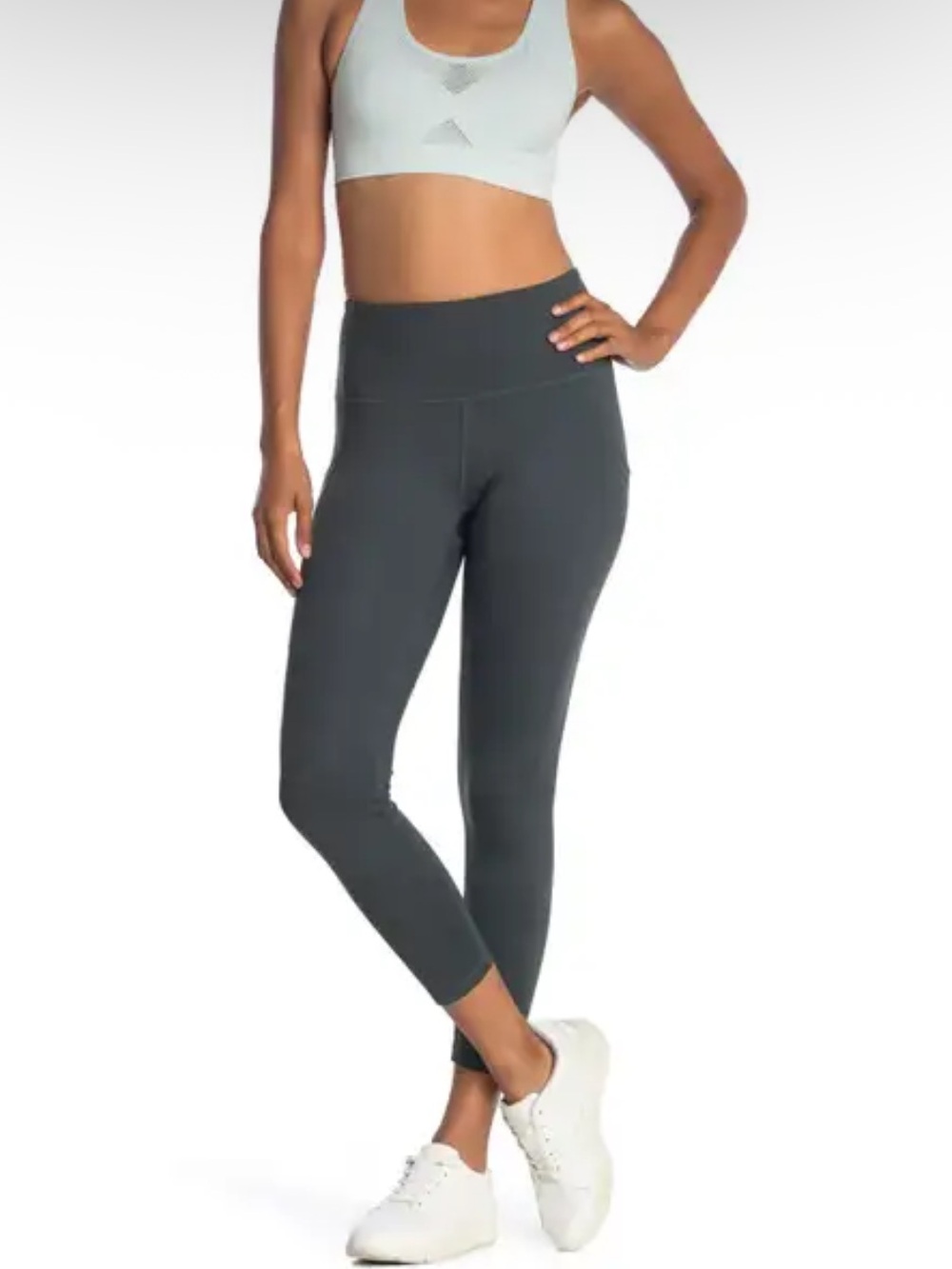 Z by Zella High Waist Daily Pocket 7/8 Legging Urban Green Sz Small